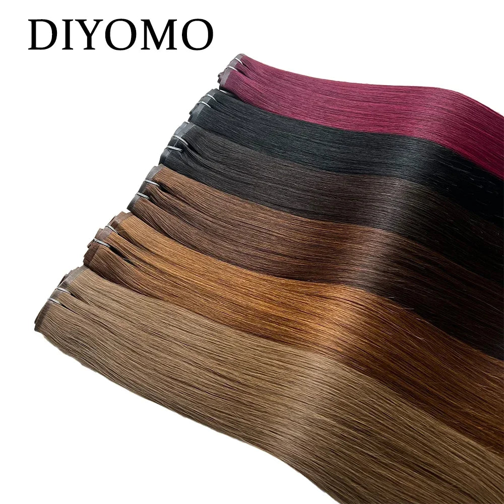 Invisible PU Clip In Hair Extension Human Hair Injected PU Tape Weft Clip in Extension 7Pcs/set 12-24inch160g Clip On Hair